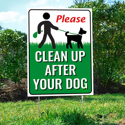 Aluminum Custom Reflective Sign Please Clean Up After Dog HIP EGP Grade