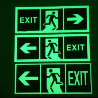 Running Man Photoluminescent Safety Exit Sign For Emergency Evacuation