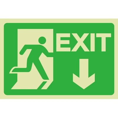 Glow In The Dark Exit Sign Groen Montage Hardware inbegrepen voor eenvoudige installatie
